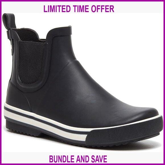 Women's Chelsea Rain Boots Rubber Sole Water Resistant Ankle Boots